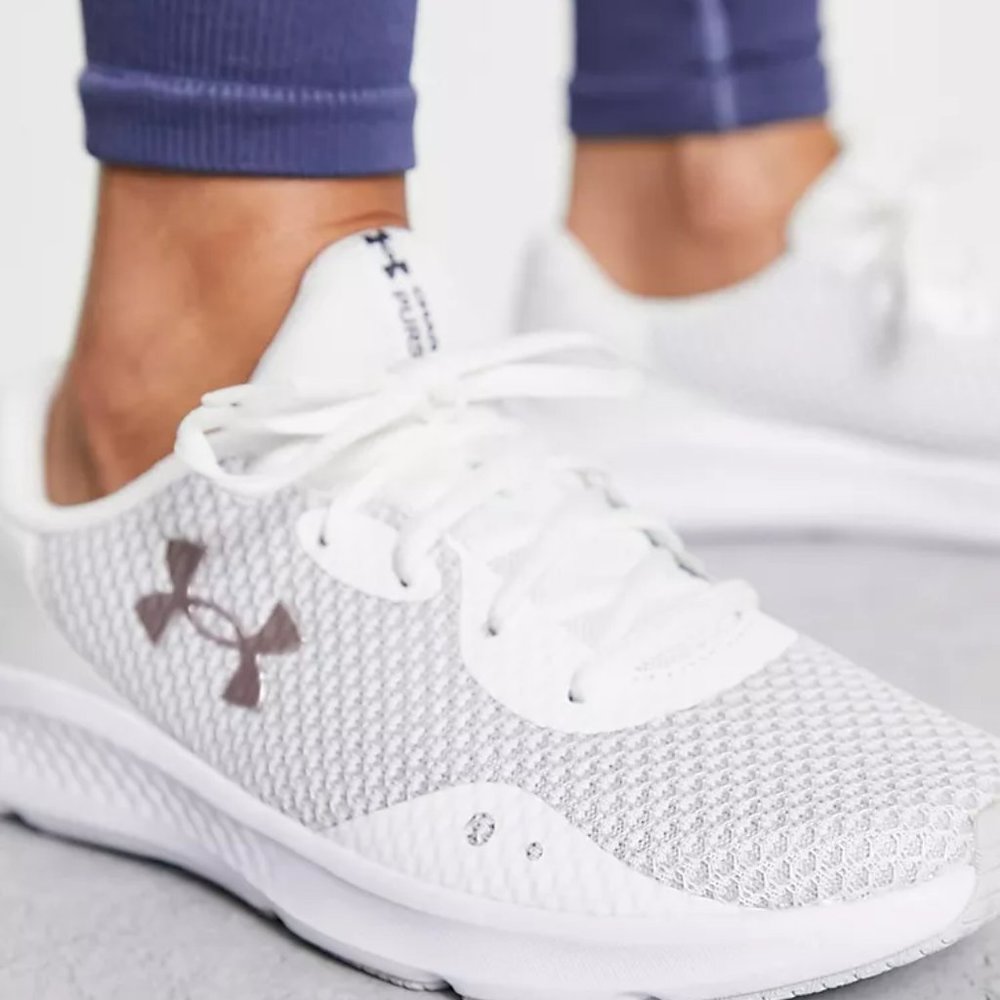 BRAND NEWWhite Under Armour Women's UA Charged Pursuit 3 Tech Running Shoes